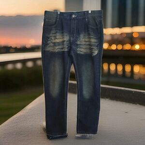 Black Lacquer jeans, men's 38, 38x33, vintage, light acid wash, straight leg